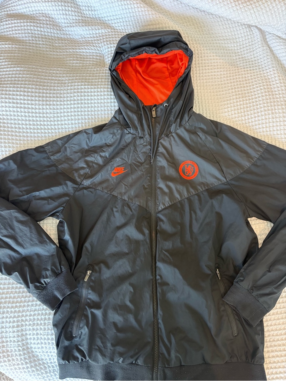 Nike Chelsea FC Men's M Hooded Jacket - Black with Orange Accent